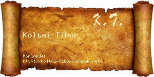 Koltai Tibor névjegykártya